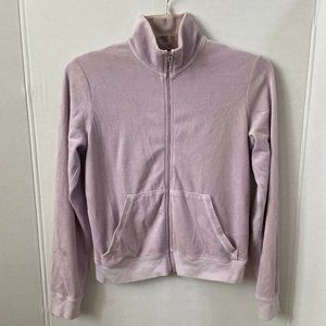 Juicy Culture Lavender Light Purple Velour Graphic Logo Full Zip Track Jacket